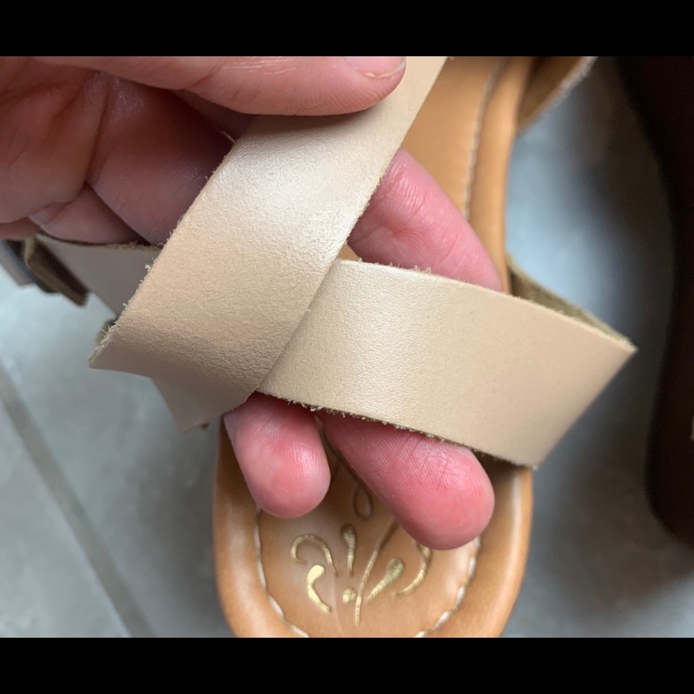 Anthropologie Liendo Leather Wedge Sandals Size 6 - Picture 4 of 11